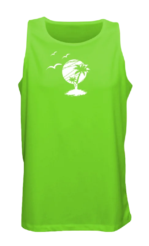 short sleeve t-shirt with fun prints -Men's Reflective Tank - Paradise