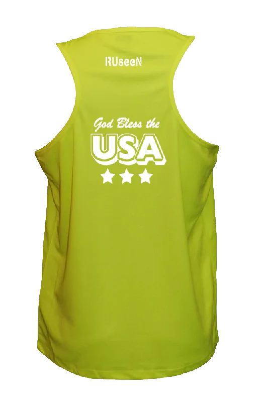 breathable short sleeve t-shirt -Men's Reflective Tank Top - God Bless the USA