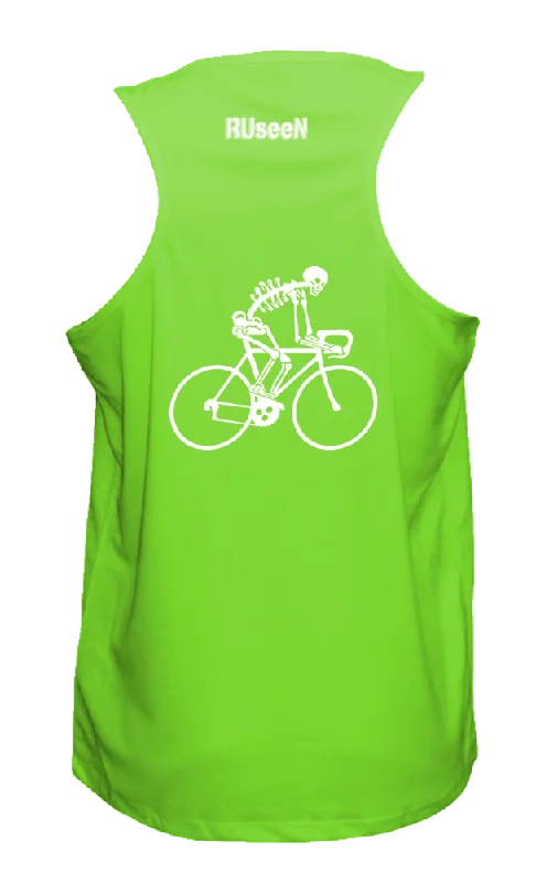 classic short sleeve t-shirt for men -Men's Reflective Tank Top - Road Bike Skeleton