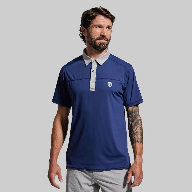 printed short sleeve t-shirt for men -Men's Tek Polo (Midnight Blue)