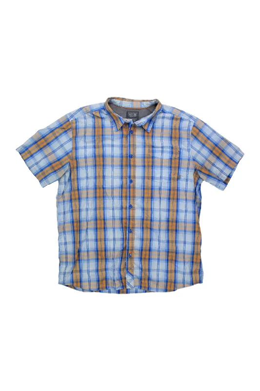 summer casual shirt -Mountain Hardwear Mens Short Sleeve Plaid Button Up