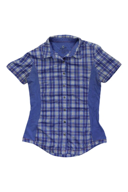 casual shirt for vacation -Plaid Button Up Short Sleeve Shirt