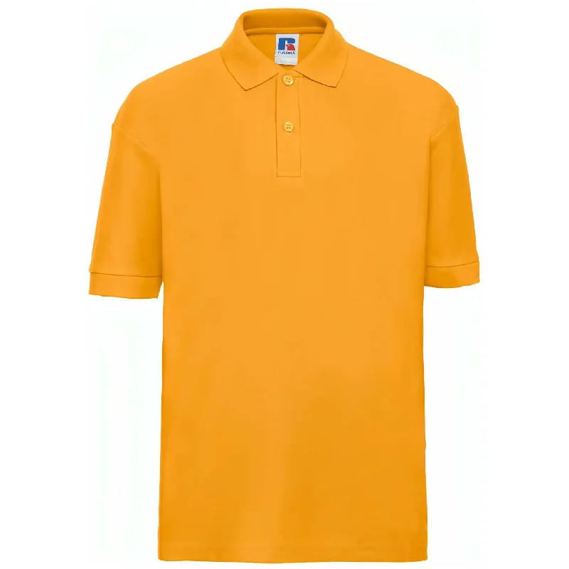 short sleeve workout top for women -Russell Classic Short Sleeve Mens Polo Shirt - Orange