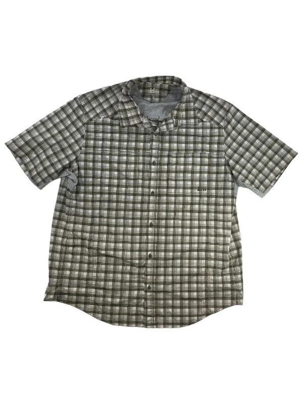 blue button down shirt for women -Sahara Tech Plaid Shirt