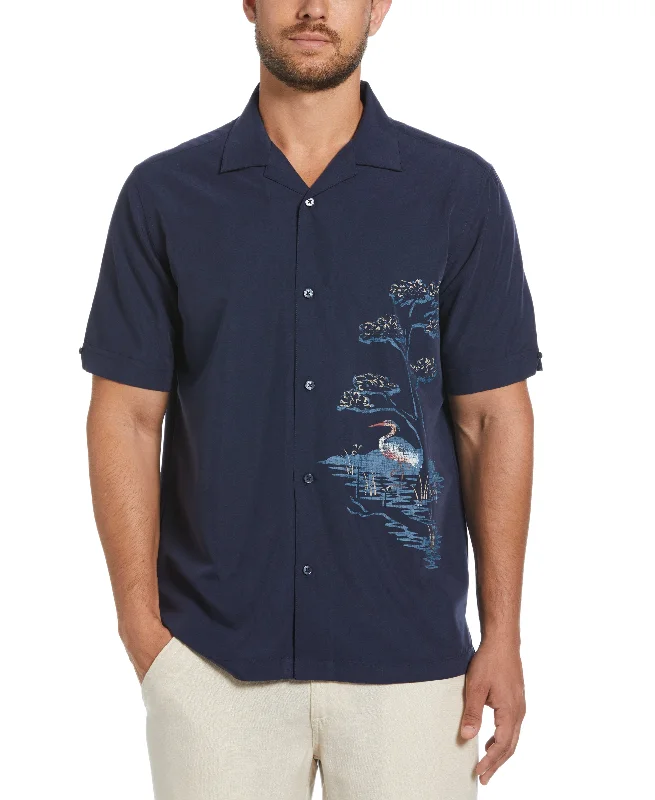 breathable shirt for hiking -Scenic Placement Print Shirt