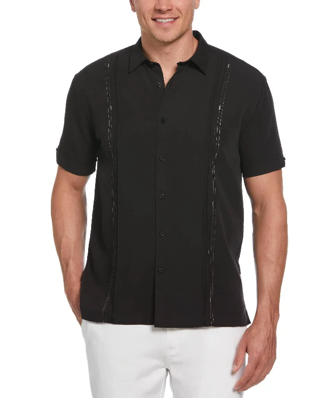 casual shirt with relaxed fit -Embroidered Panel Shirt