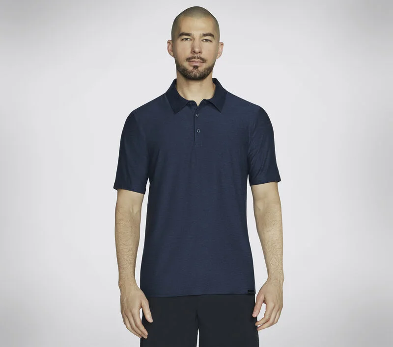 short sleeve shirts with pocket -'Skechers' Men's GO DRI All Day Polo - Navy