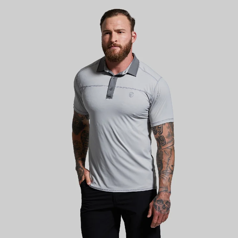 plus size short sleeve shirt for women -Men's Tek Polo (Paloma Grey)