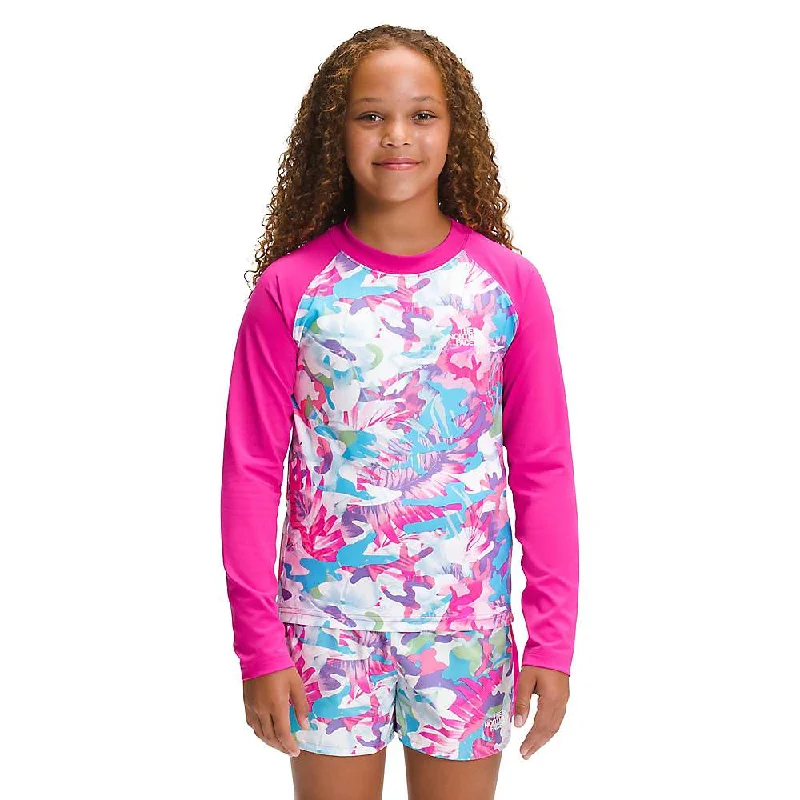 fun pattern blouse for women -The North Face Girls Printed Amphibious LS Sun Tee