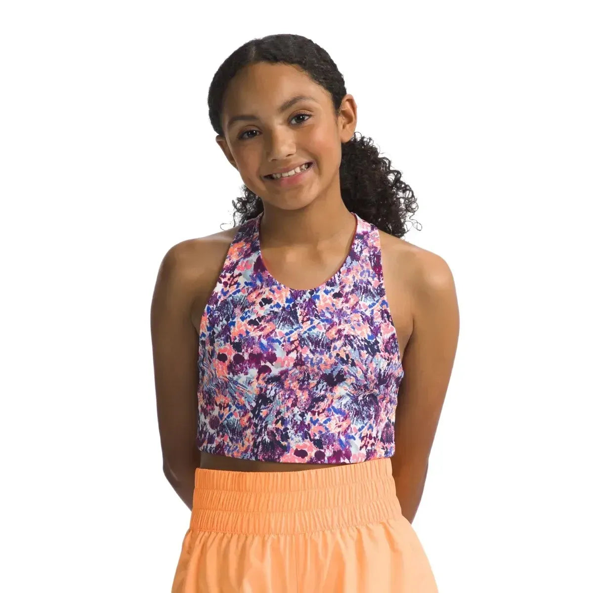 lightweight graphic short sleeve shirt -The North Face Girls Never Stop Tanklette RADIANT POPPY