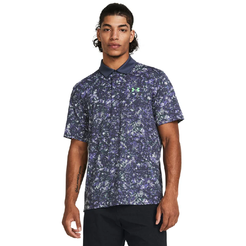 stylish graphic short sleeve t-shirt for men -'Under Armour' Men's T2G Printed Polo - Downpour Gray