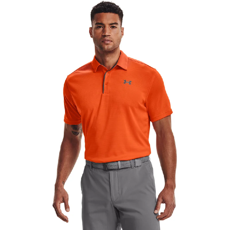 casual wear short sleeve t-shirt -'Under Armour' Men's Tech Polo - Team Orange