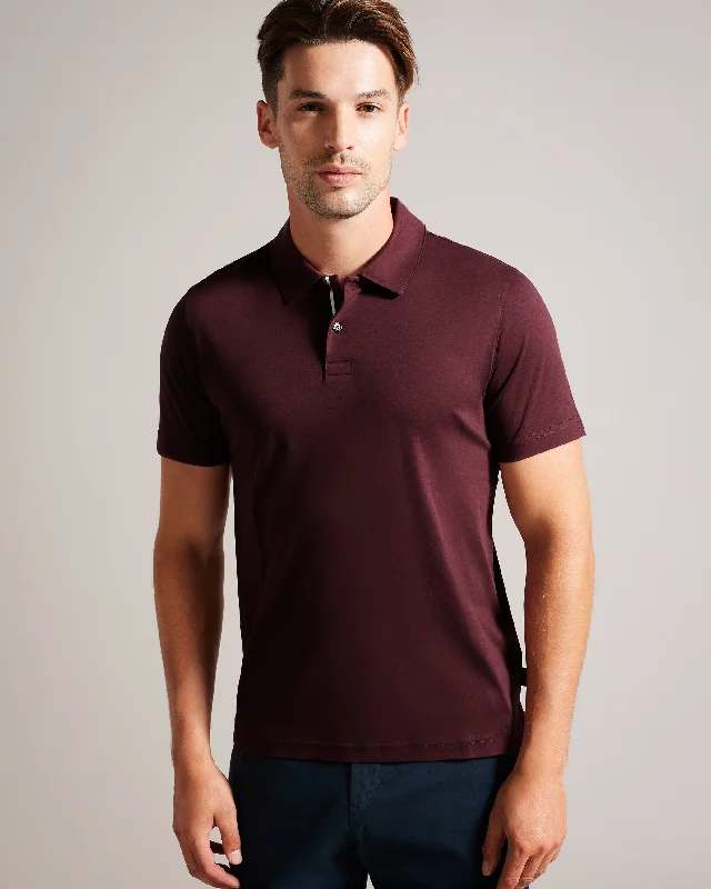 short sleeve t-shirt for travel adventures -Zeiter Short Sleeve Slim Fit Polo Shirt Maroon