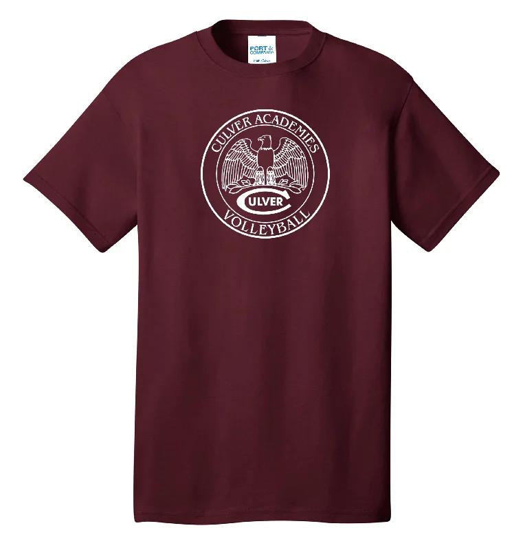 short sleeve raglan t-shirt for men -Culver Athletics Tees - Volleyball - Maroon