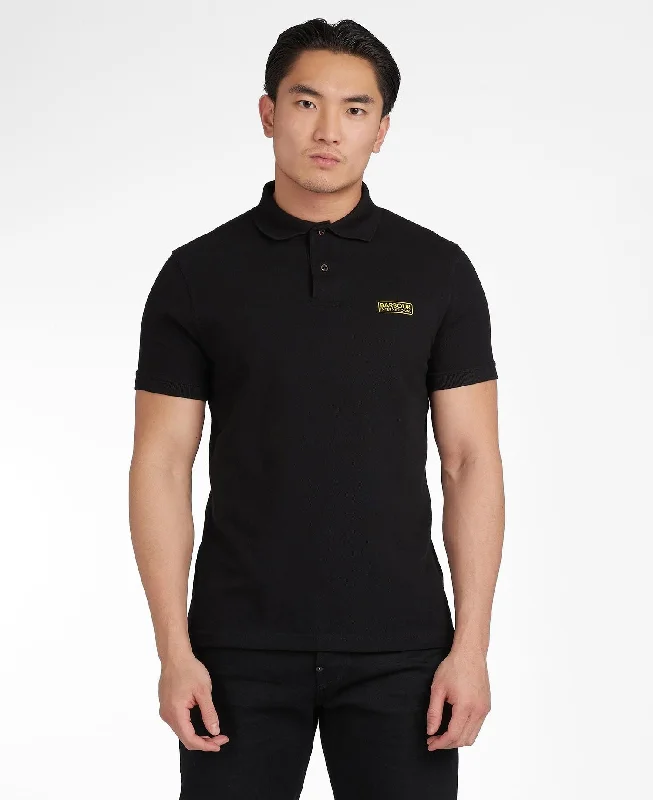 casual men’s short sleeve polo -BARBOUR INTERNATIONAL ESSENTIAL POLO BLACK