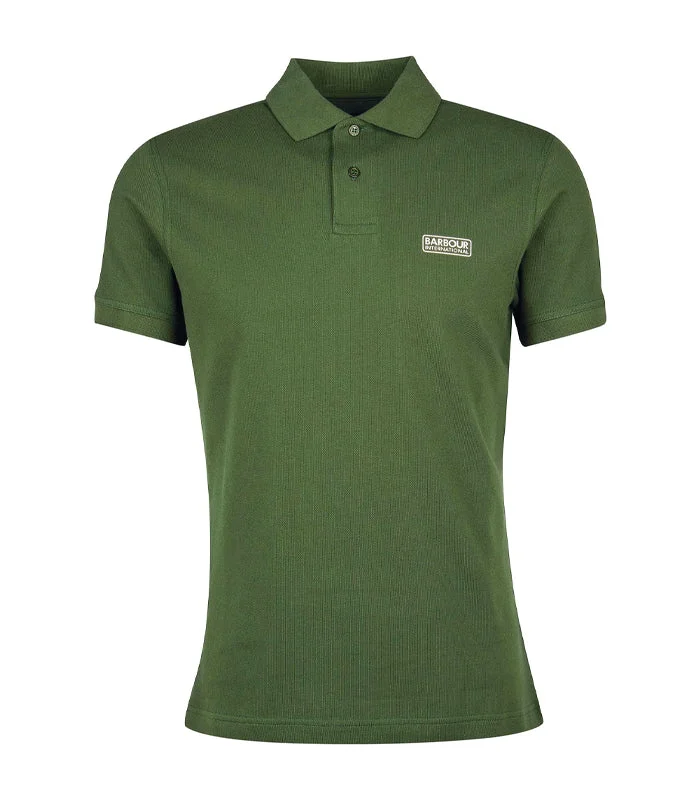 casual graphic short sleeve tee -BARBOUR INTERNATIONAL ESSENTIAL POLO KOMBU GREEN