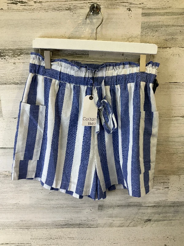 long pants for women -Blue & White Shorts Cotton Bleu, Size 8