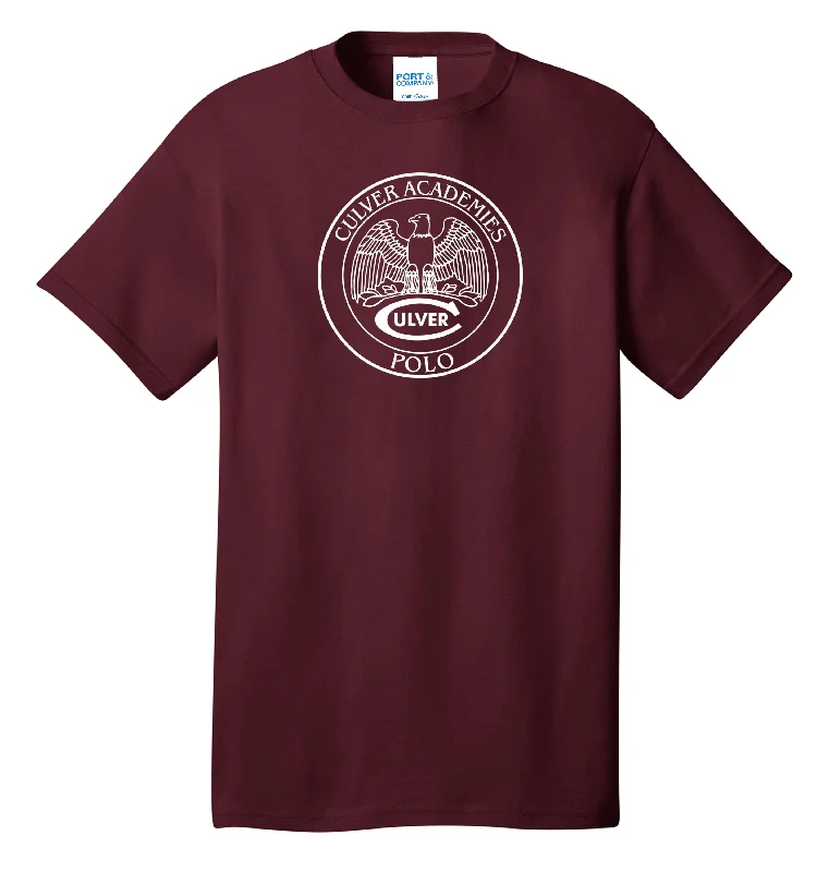 casual short sleeve graphic t-shirt -Culver Athletics Tees - Polo - Maroon