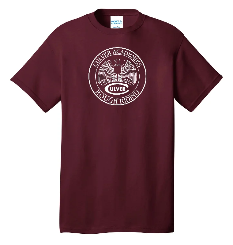 breathable fabric short sleeve t-shirt -Culver Athletics Tees - Rough Riding - Maroon