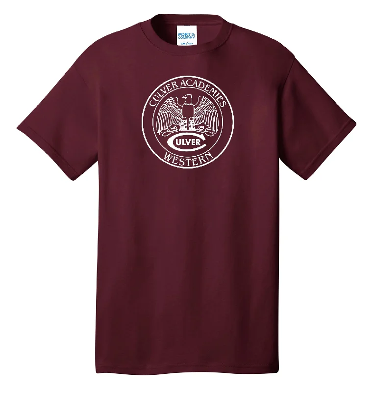 short sleeve performance t-shirt for sports -Culver Athletics Tees - Western - Maroon