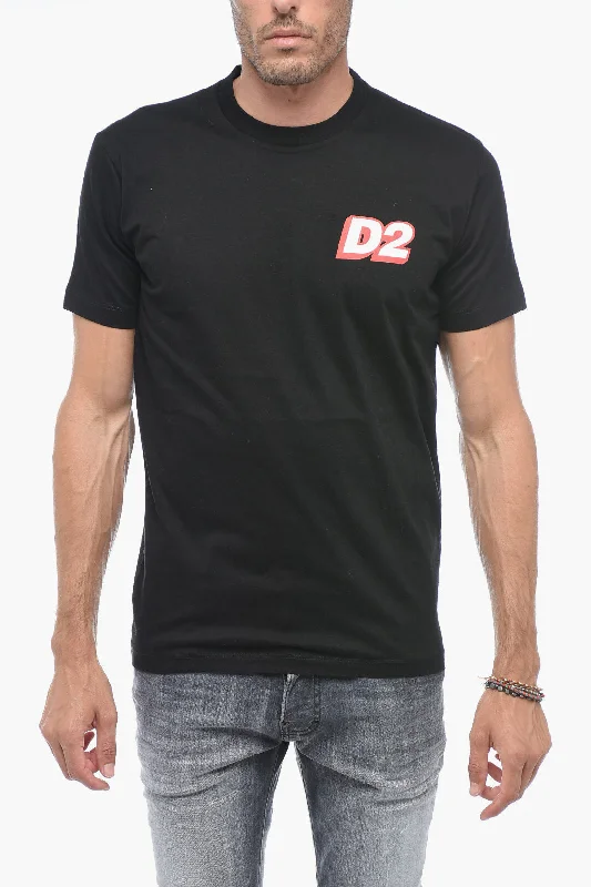 stylish fitted short sleeve shirt for men -Dsquared2 Crewneck T-shirt with Logo Print