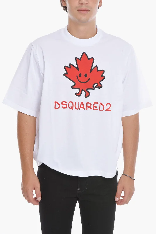 short sleeve graphic tee for kids -Dsquared2 Printed Short Sleeved Crewneck T-Shirt