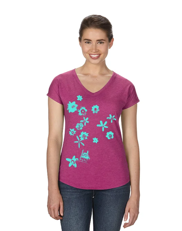 short sleeve shirt for casual wear -Flowers