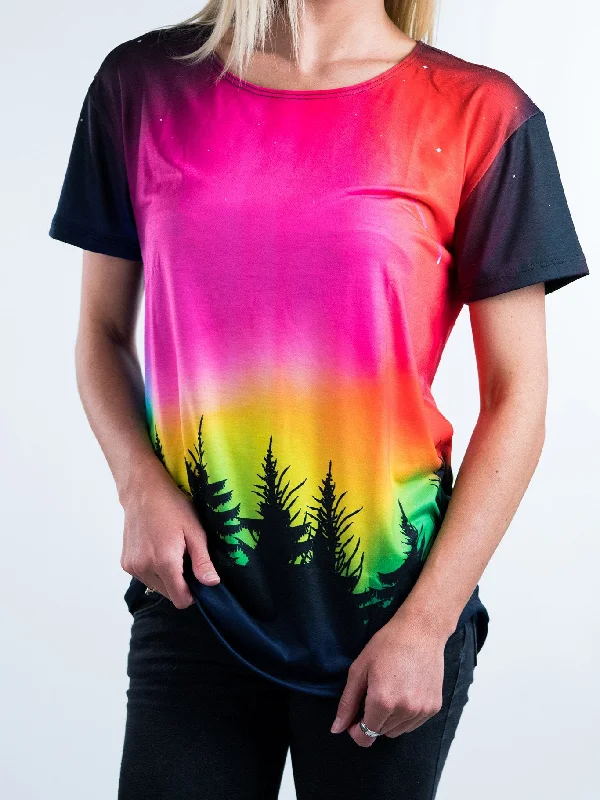 formal short sleeve shirt for men -Forest Galaxy Scoop Tee