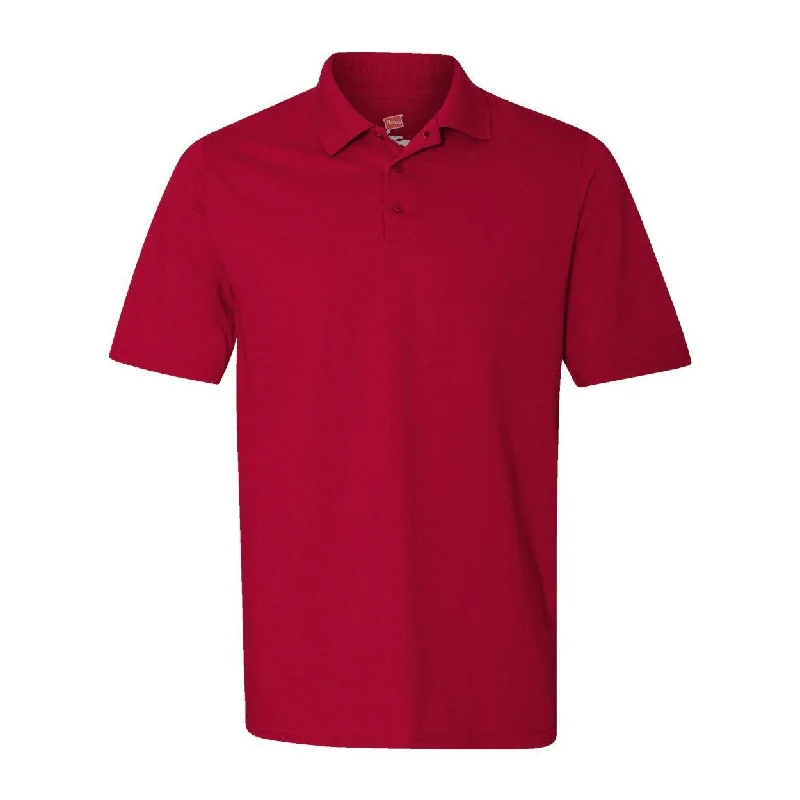 fitted short sleeve t-shirt for gym -Hanes X-Temp Piqu Polo with Fresh IQ