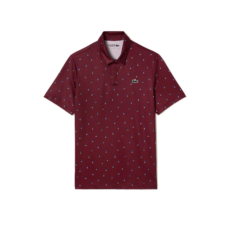 soft material short sleeve t-shirt -Men’s Golf Printed Recycled Polyester Polo  Bordeaux / Blue