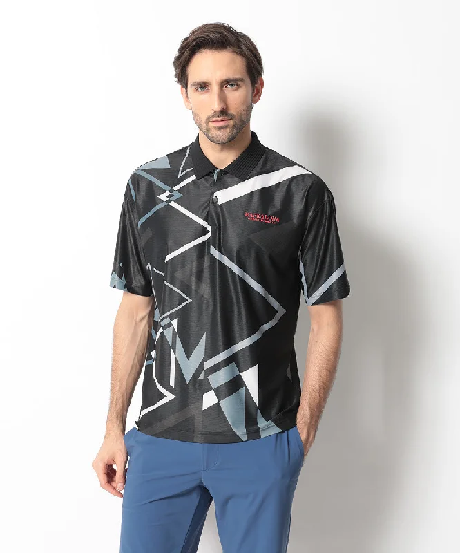 fitted short sleeve t-shirt -Men's Graphic Triangle Polo Men Black