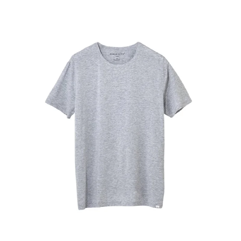 comfortable short sleeve t-shirt for kids -Men's Micro Modal Stretch Crewneck T-Shirt In Silver