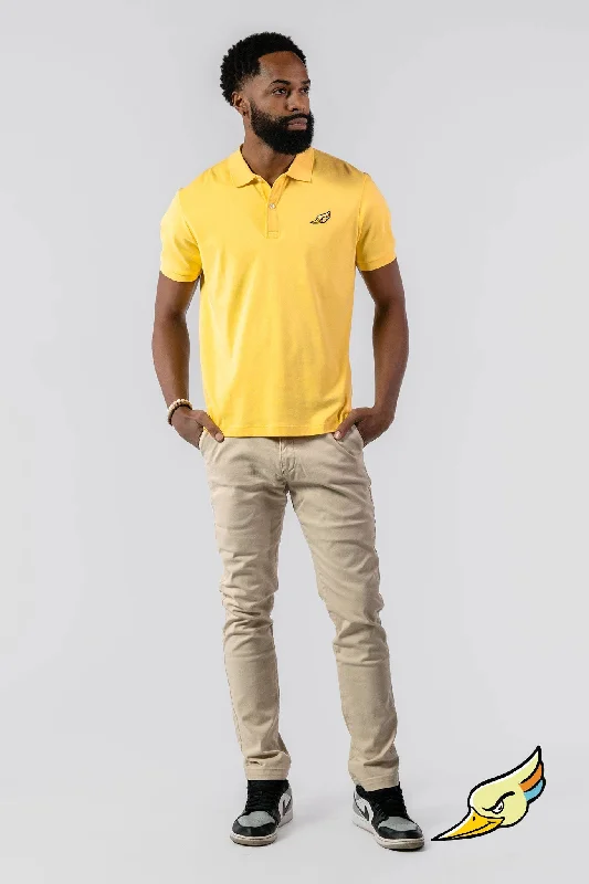 vintage style short sleeve t-shirt -MEN'S POLO SHIRT - YELLOW