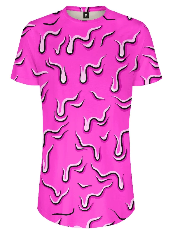 trendy short sleeve t-shirt -Neon Drippy (Pink) Tall Tee