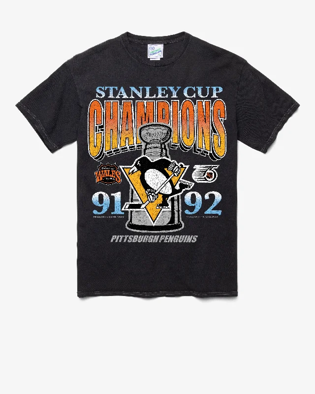 short sleeve long-sleeve hybrid t-shirt -PITTSBURGH PENGUINS VINTAGE STANLEY LOCKER VINTAGE '47 TUBULAR TEE