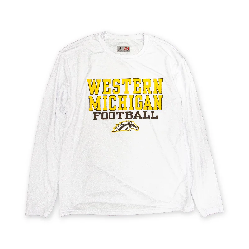 breathable cotton short sleeve t-shirt -Western Michigan Football Dri-fit Long Sleeve