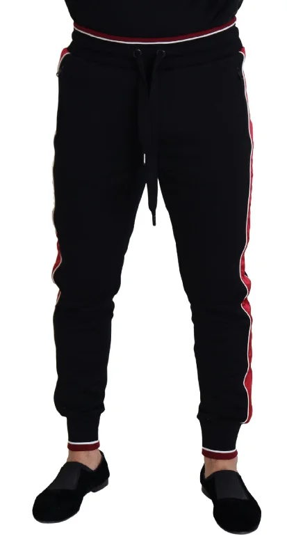 high stretch pants for men -Dolce & Gabbana Elegant  Jogging Sweatpants with  Men's Detail