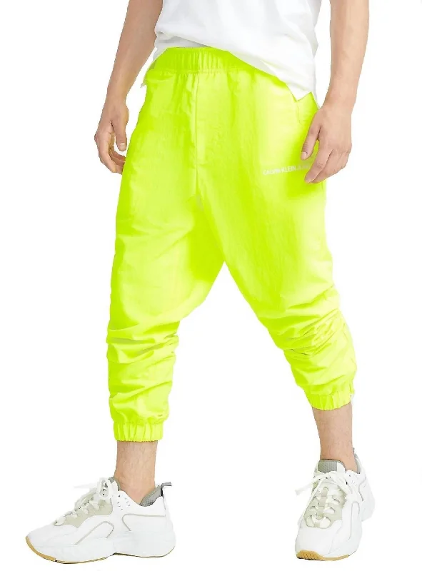 velvet pants for women -Men's Neon Track Pant In Safety Yellow