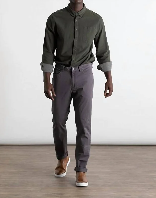 wide leg denim pants -Men's The Polk Pant In Charcoal