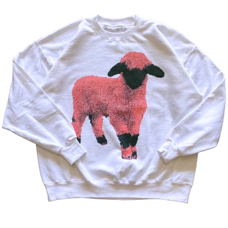 breathable fabric short sleeve t-shirt -Pink Lamb Crewneck