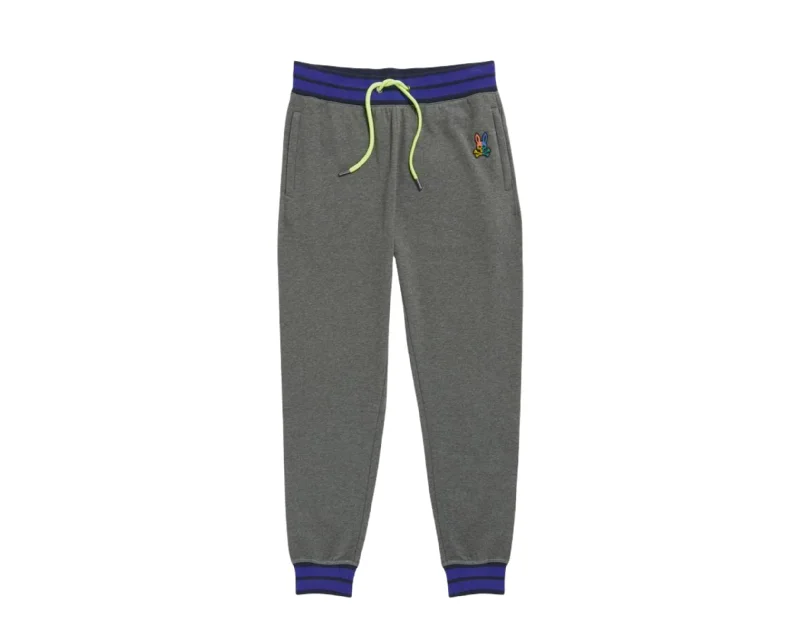 formal pants for office wear -Psycho Bunny Warwick Color-Block Logo Heather Storm Pants B6P112Q1FT-HST