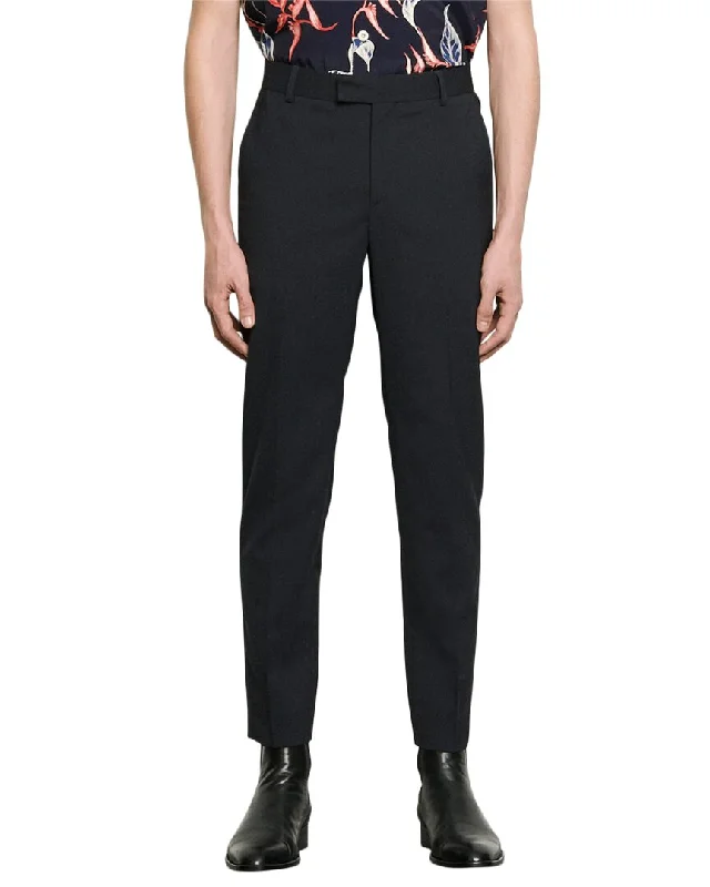 men's dress pants for office -Sandro Jupiter Wool-Blend Pant