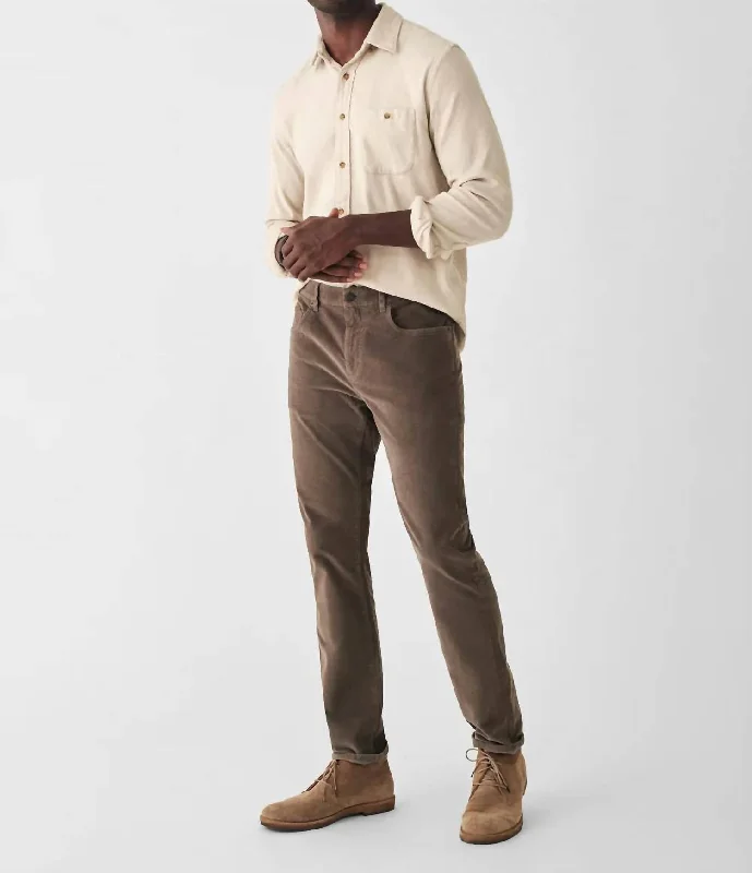 high quality pants for men -Stretch Cord 5-Pocket Pants In Mountain Brown