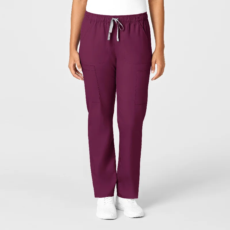 patterned pants for men -WonderWORK Women's Convertible Slim Leg Scrub Pant - Wine