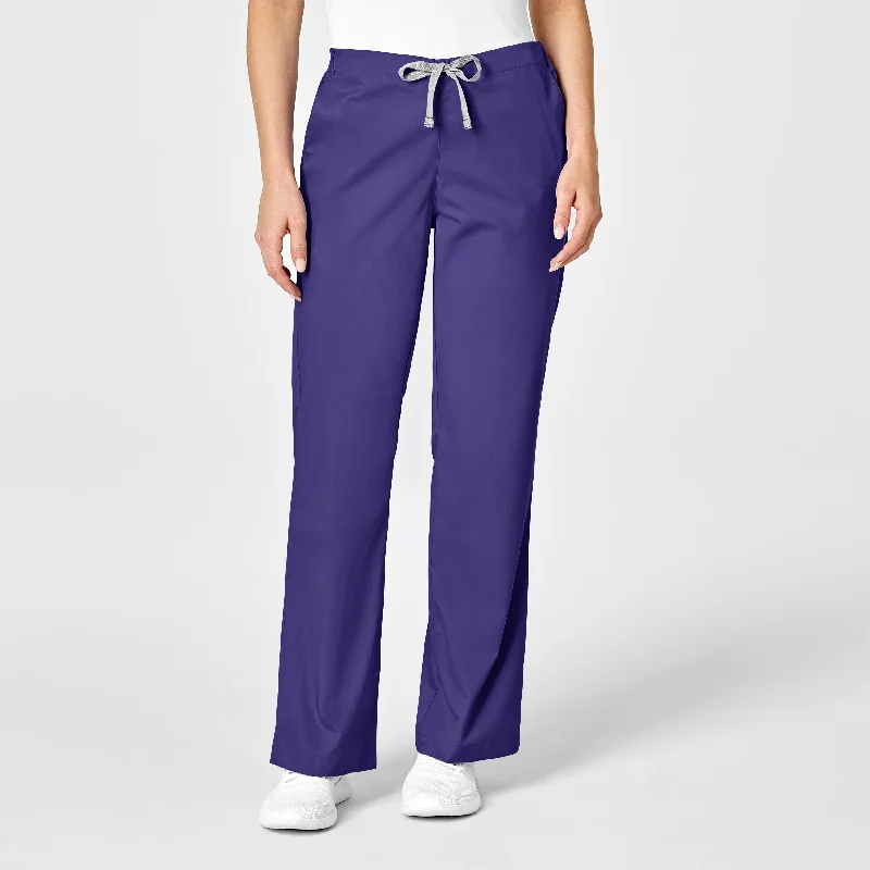 women's printed pants -WonderWORK Women's Flare Leg Scrub Pant - Grape